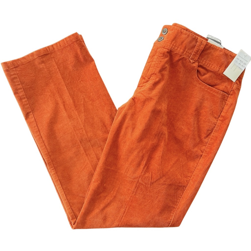 Burnt Orange Straight Leg Corduroy Pants NEW Christopher & Banks 12 Modern Fit